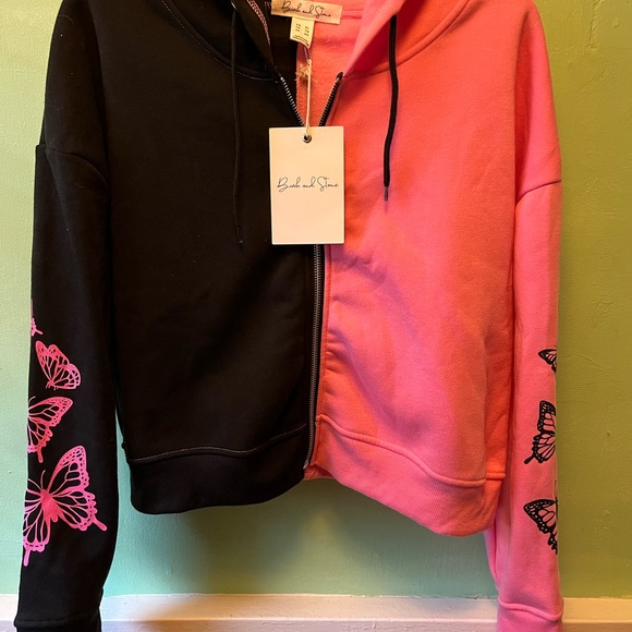 birch and stone Tops - NWT Birch and Stone Unique Cropped Hoodie